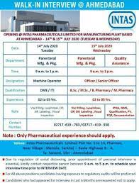 Intas Pharmaceuticals Walk In Drive For Manufacturing Packing Quality Assurance On 14th 15th July 2020 Pharma Pharmaceutical Pharma Quality Assurance