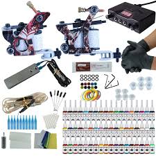 From fk irons, bishop, axys, to a tattoo machine by tommy's, our tattoo machines will help you showcase your artistic abilities by providing smooth operation and dependable features. Complete Tattoo Kit Set Tattoo Machine Double Dual Power Supply 2 Guns 4 6 20 40 54 Immortal Color Inks Optional Tattoo Supplies Wish