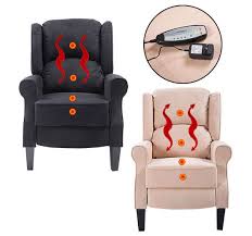 Homcom Electric Massage Chair Suede Vibrating Heated Sofa Lounge W Remote Sectional Sofa With Recliner Reclining Sofa Chair