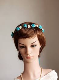 Turquoise & Purple Rose Crown, Boho Wedding Headband, Flower Girl Halo,  Toddler Floral Wreath, Beach Bridal Hairpiece, Bridesmaid Crown