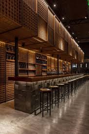 Interior Of Nim Bar By Hitzig Militello Architects Is Composed By Two Types Of Wooden Meshes In 2020 Restaurant Interior Design Bar Design Restaurant Restaurant Design