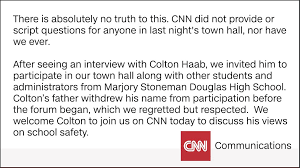 Oh, i bet you that's trudy right now. Cnn Rebukes Student S Claims Of Scripted Questions But Have Long History Of It Newsbusters