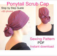 Sewing Pattern Scrub Cap Ponytail Pdf Scrub Caps For Women Etsy Scrub Caps Pattern Hat Patterns To Sew Sewing Patterns