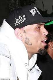 Rihanna, chris brown rihanna drake, chris. Chris Brown Shows Off His New Air Jordan Face Tattoo As He Heads To Pre Valentines Party Daily Mail Online