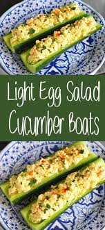 Light Egg Salad Cucumber Boats Light Lunch Recipe Recipe In 2020 Vegetarian Recipes Easy Egg Salad Recipe Low Carb Vegetarian