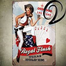 Royal wedding chapel and event center. Welcome To Las Vegas Royal Flush Poker Sexy Girl Painting Poster Metal Sign Coffee Bar Decor Man Cave Wish