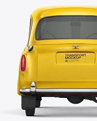 Download Retro Cab Car Mockup Back View In Vehicle Mockups On Yellow Images Object Mockups Yellowimages Mockups