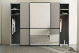 Browse 690 photos of wardrobe design ideas. Amadeo 3 Door 300cm Sliding Wardrobe Oak Frame Pebble Grey Mirror Doors Standard Interior Made Com
