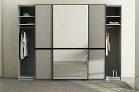 Mirror doors direct hand craft made to measure wardrobe mirror doors to fit your space. Amadeo 3 Door 300cm Sliding Wardrobe Oak Frame Pebble Grey Mirror Doors Standard Interior Made Com