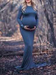 Du moulant qui sculpte la silhouette jusqu'à l'évasé 70's, de l'indémodable. Robe Maxi Longue De Grossesse Col Ronde Manches Longues Moulante Elegant Bleu Robe De Grossesse Femme De Grossesse