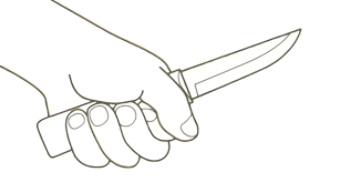 Check out switchblade1080's art on deviantart. Guy Holding Knife Drawing