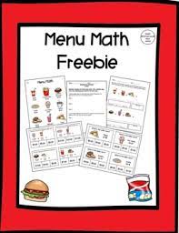 It really helps when a web page has great graphics, and these were some of the best. Menu Math Worksheets Teachers Pay Teachers