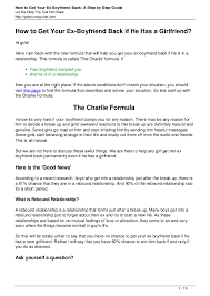 Yes, it sucks, and yes, all you can think of is how to get back with ex. Pdf How To Get Your Ex Boyfriend Back If He Has A Girlfriend Daniel Cliff Academia Edu