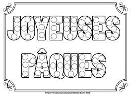 ecriture joyeuses paques coloriage gommettes couleur motif patchwork simple t facile