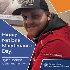 Happy National Maintenance Day! We are extremely grateful to Tyler Hoskins,  our Operations Manager, and the operations team for their dedication to  maintaining ASM Global Knoxville venues in top shape, particularly during