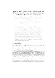 Another choice for learning chinese, starts from 2018 fall term! Pdf Analysis Of The Feasibility To Combine Cep And Eda With Machine Learning Using The Example Of Network Analysis And Surveillance