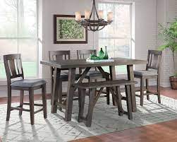 Counter height dining table set with bench. Cash Counter Height Dining Room Set W Bench By Elements Furniture Furniturepick