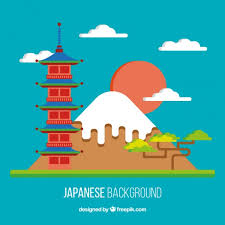 Hd wallpapers and background images. Japanese Landscape In Flat Design Background Nohat Free For Designer