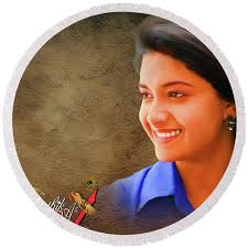 Digital Art Karthik #5 Round Beach Towel