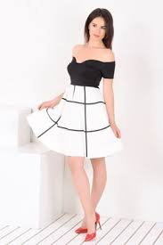 Detaylari Goster Kalp Yaka Etek Cizgili Elbise Mini Dress Strapless Dress Off Shoulder Dress