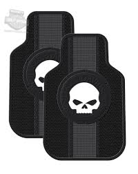 Harley Davidson Set Of 2 Willie G Skull Front Floor Mats Pc1476 Harley Davidson Harley Floor Mats