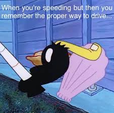 Spongebob Toe Driving Funny Car Memes Car Jokes Car Humor