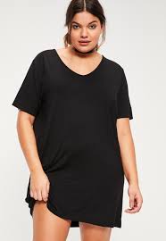 Missguided Plus Size Black V Neck T Shirt Dress Plus Size Outfits Clothes Fashion