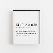 To make a pinky promise, or pinky swear, is a traditional gesture most commonly practiced amongst children involving the locking of the pinkies of two people to signify that a promise has been made. Pinky Promise Best Friend Gift Bestie Gift Pinky Swear Etsy