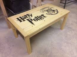 While you could go and get furniture already made for you at a store (yawn) or scout the perfect piece of antique like ﻿﻿frank fritz﻿﻿, why not diy your own unique, masculine table? Bespoke Carved Harry Potter Coffee Table Man Cave Lady Cave Games Room