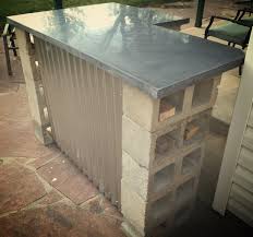 Truly Rustic Outdoor Bar Custom Grey Concrete Countertop With Cinder Blocks For Support Some 2x4s Fo Diy Outdoor Bar Cinder Block Furniture Outdoor Patio Bar