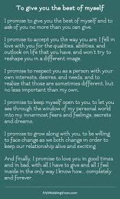 And i promise, it will be totally your choice whether you want to do job or not after marriage… but i would prefer you to continue pursuing your career because it will keep you productive. I Promise To Give You The Best Of Myself And To Ask Of You No More Than You Can Give I Prom Wedding Vows To Husband Best Wedding Vows Traditional Wedding