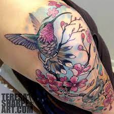 The Tattoos Of Best Ink Winner Teresa Sharpe Hummingbird Tattoo For Men Hummingbird Tattoo Hummingbird Tattoos