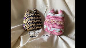 free pattern diy kitty pillow tutorial best use small fabris pieces可爱拼布 猫抱枕教程碎布利用纸型下载 youtube in 2021 sewing patterns free cat pillow