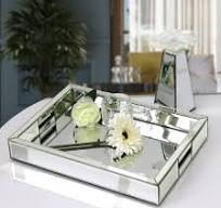 Amazon.com: Bandeja decorativa rectangular de espejo ...