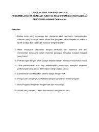 Laporan post mortem program sains sukan. Laporan Penilaian Post Mortem