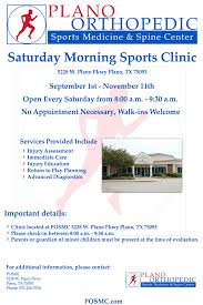 Sports medicine physicians have most often received additional qualifications in sports medicine after completing specialized training known as fellowships. Saturday Morning Sports Clinic Plano Orthopedic Sports Medicine Center