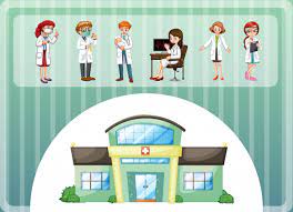 Doctors Working At The Hospital Free Vector