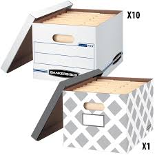 10 1 Bonus Count Bankers Box Storage Boxes 12 X 10 X 15 Walmart Com In 2020 Storage Boxes Record Storage Box Storage