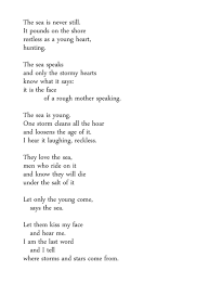 Young Sea Carl Sandburg Assonance Poems Ocean Poem Poems