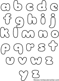 The value of each uppercase and lowercase actually remains at the beginning of the alphabet letters made. Lowercase Bubble Letters Printable Nerdy Caterpillar