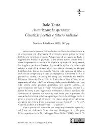 PDF) Italo Testa, Autorizzare la speranza. Giustizia poetica e futuro  radicale (Novara, Interlinea, 2023)