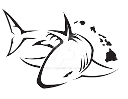 Black ink hammerhead shark tattoo on man left upper arm. Black Outline Shark Tattoo Design