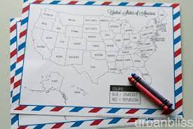 Best electoral college coloring map out there! Involving Kids In Election Night Free Printable Election Coloring Map Urban Bliss Life