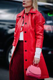 Woman Wearing Red Leather Jacket Ropa Rojo
