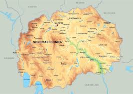 Skopje (hovedstad), куманово, битола, тетово og гостивар. Kort Over Nordmakedonien Se Bl A Skopje Og Ohrid Albatros
