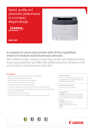 Once the printer appears in the printer list for driver installation, click next. Canon 6372b003 Lbp6310dn 6372b001 6372b002 Datasheet Manualzz