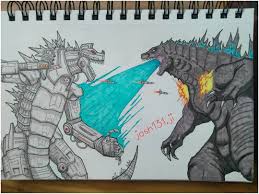 joshua ignacio on instagram mechagodzilla vs godzilla drawing draw art artdraw artist latenightdrawing kaiju toho godzilla godzilla kaiju drawings