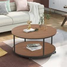 The fandom shop is bringing you great deals on lots of overstock.com coffee tables including vintage coffee table. Overstock Round Coffee Table With Caster Wheels And Wood Textured Surface For Living Room Shopstyle