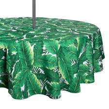 Lakeside outdoor tablecloth with umbrella hole and zipper. Outdoor Tablecloth With Umbrella Hole Zipper Polyester Leaves Pattern Table Cover For Patio Yard Picnic Party Decoration Blue 152x213cm Garden Outdoors Tablecloths Umoonproductions Com