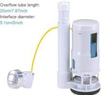 Toilet Dual Flush Valve with Push Button, Toilet Flush System Replacement  Adjustable Universal 1.5" or 2" Outlet 300mm Cable Cistern Flush ...